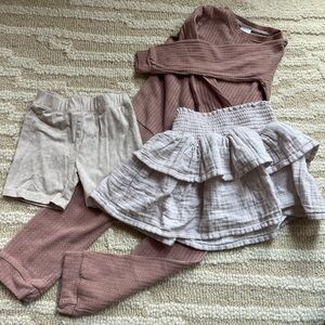 Jamie Kay Dusty Rose and Cream Skirt Set